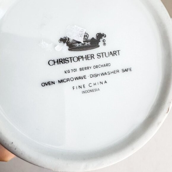 Vintage Christopher Stuart Berry Orchard Print Cup and Saucer X2 - Picture 5 of 12